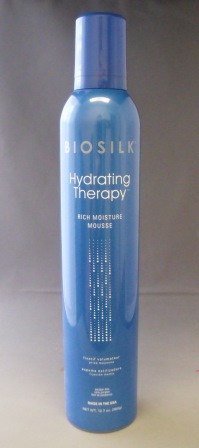 Biosilk Hydrating Therapy Rich Moisture Mousse 12.7 oz - Hair Styling Foam for Frizz Control & Shine - Perfect for Dry, Damaged Hair & Daily Styling