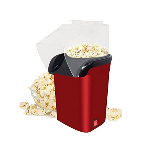 Electric Hot Air Popcorn Maker Machine - Fast Oil-Free Mini Popcorn Popper with Measuring Cup - Perfect for Movie Nights, Parties & Home Theater Snacks (Red)