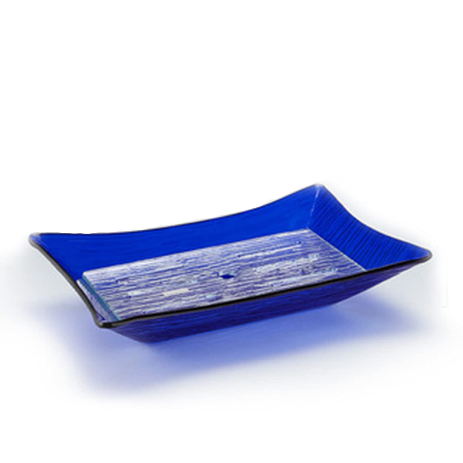 ZBCN Large Blue Acrylic Rectangle Fruit Plate with Ice Compartment - Berry Candy Snack Serving Dish for Fresh Fruit, Beef, Fish & Cold Dip Salads | Perfect for Parties, BBQs & Buffets