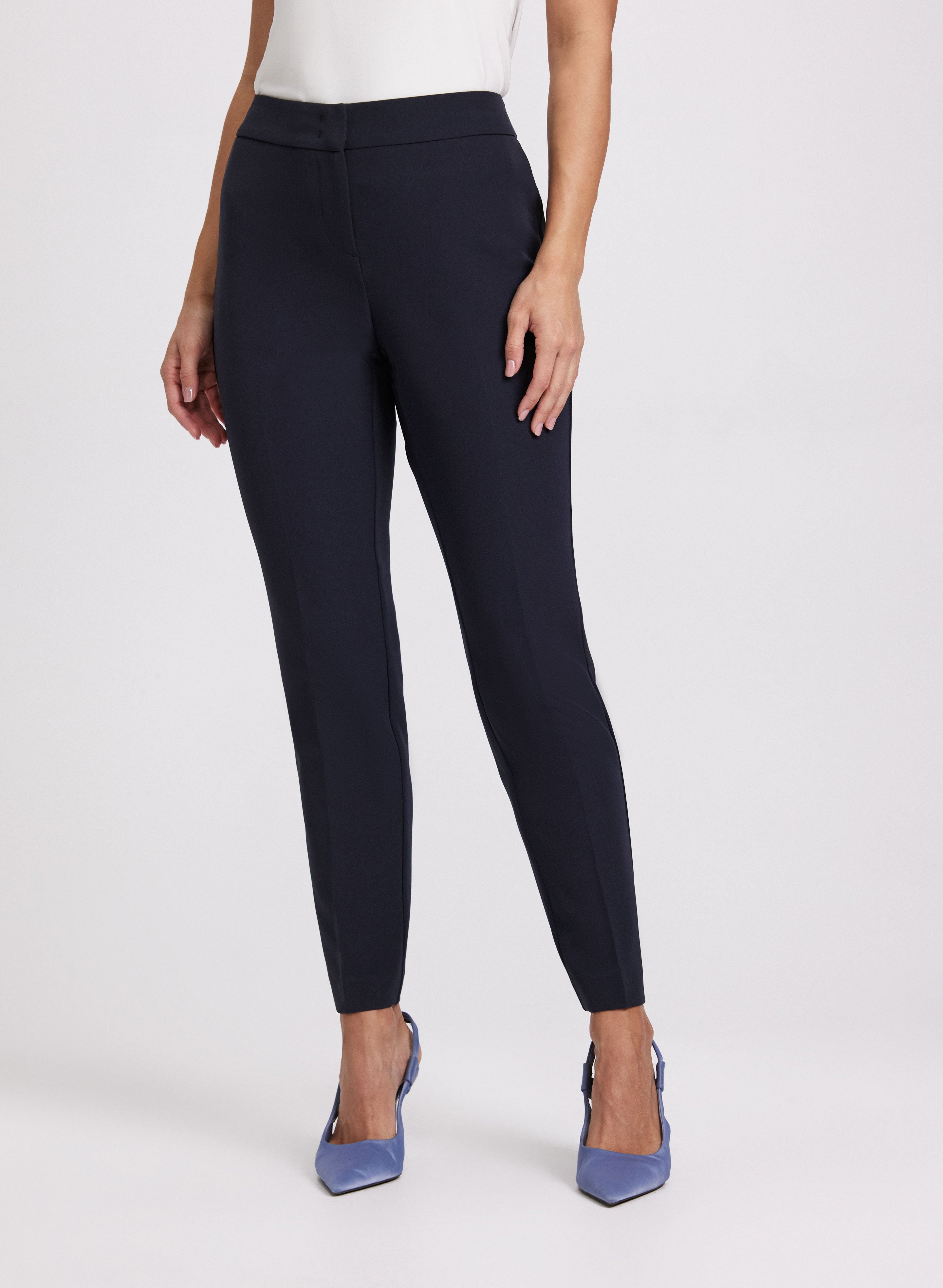 Emma Slim Leg Suit Pants for Women - Professional Office Work Pants, Stretchy Comfort Fit, High Waist Trousers for Business Casual & Formal Wear