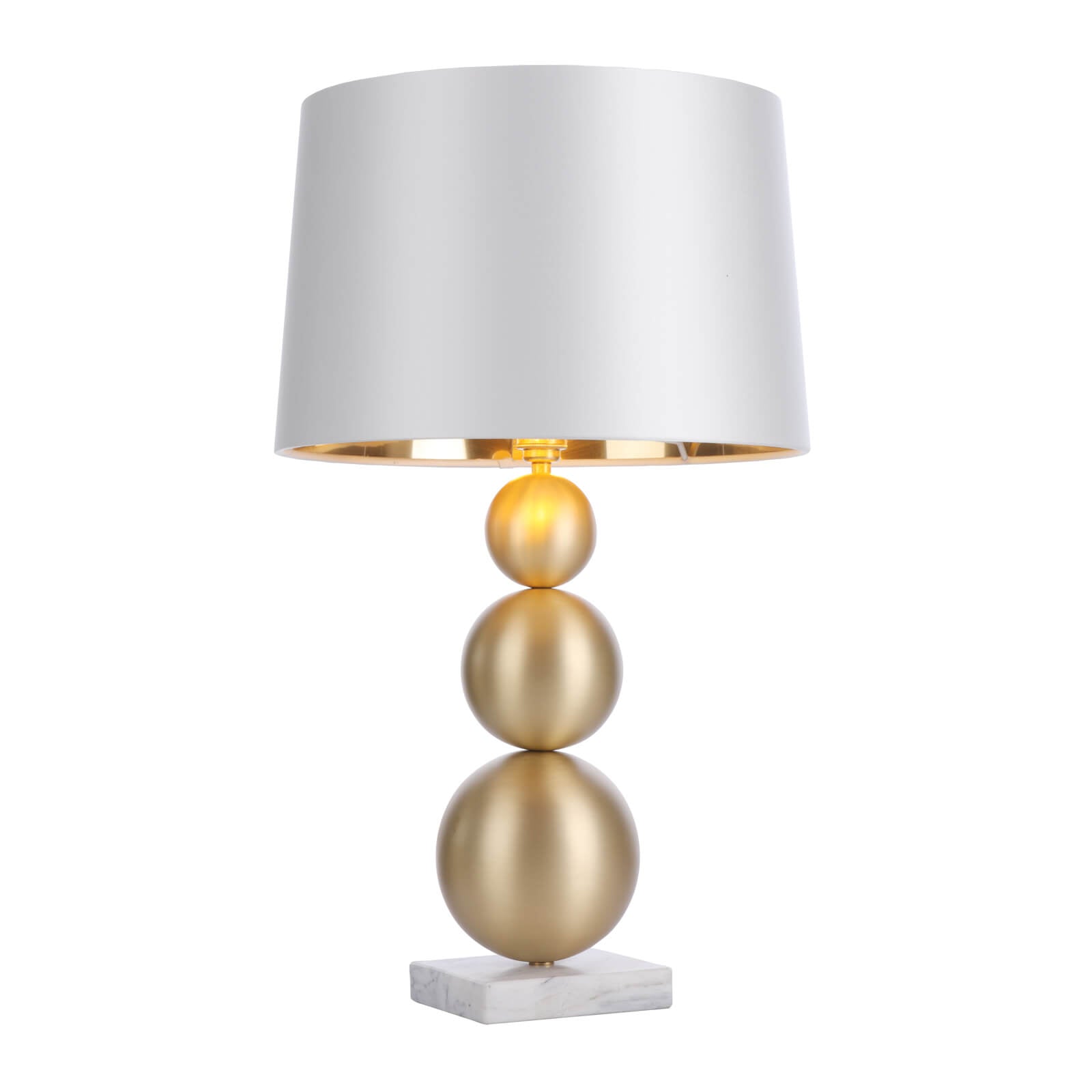Athena Table Lamp - Butter Brass Finish with Marble Base, E27 Socket (Base Only) - Perfect for Living Room, Bedroom, and Office Decor