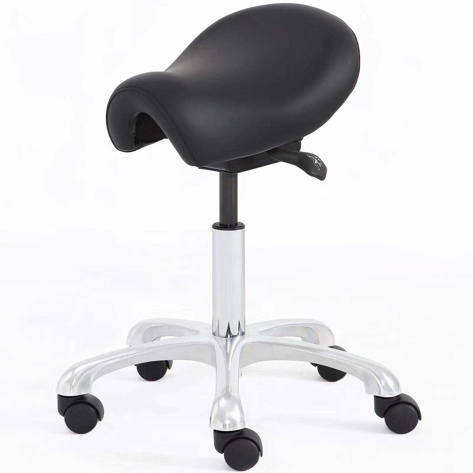 Ergonomic Saddle Stool Rolling Chair for Lash Tech, Bar, Salon & Spa - Adjustable Tattoo & Makeup Stool with Wheels for Hair Stylists | Perfect for Beauty Stations, Tattoo Parlors & Home Salons