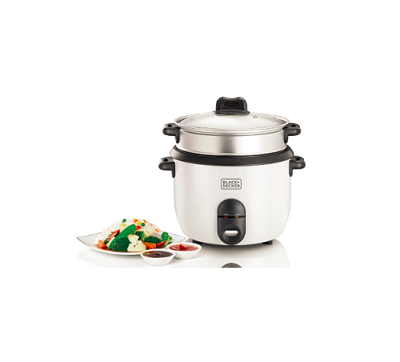 Black & Decker RC1860 10-Cup Rice Cooker 220V - Perfect for Home, Dorm & Office Use | Fast Cooking & Keep Warm Function | Ideal for Rice, Soup & Steaming Vegetables