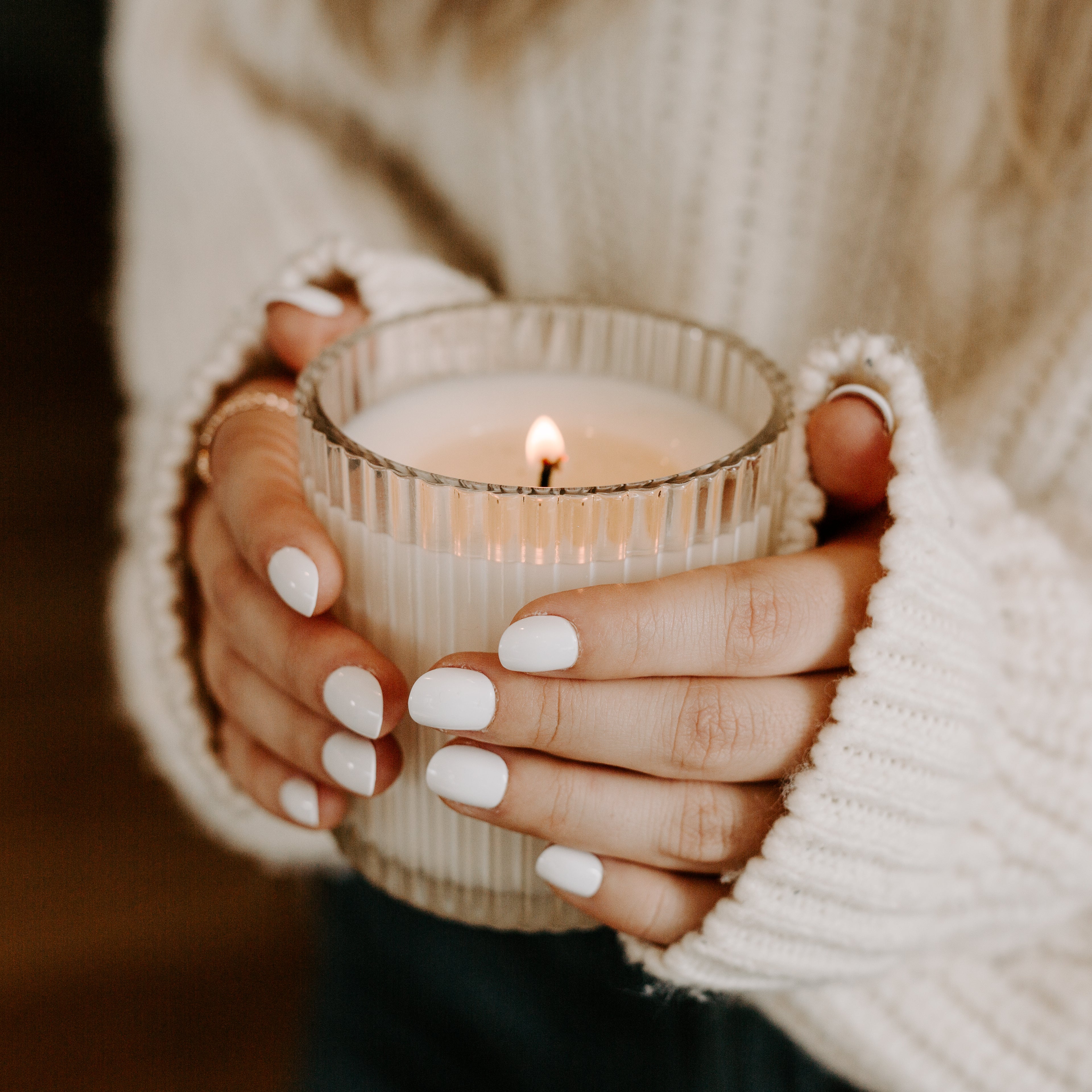 Premium Fluted Soy Candle - Natural, Long-Lasting & Aromatherapy for Home, Spa & Romantic Ambiance | Cozy Season Collection