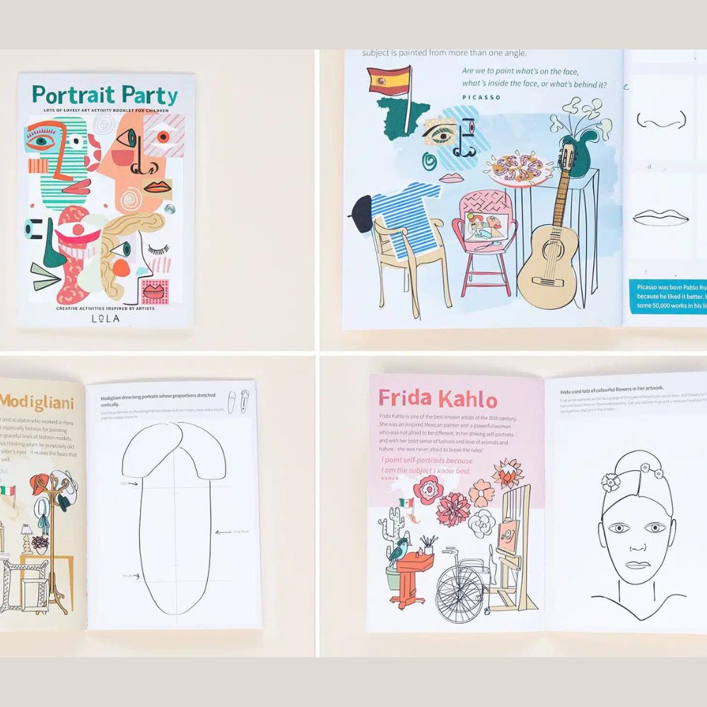 LoLA Portrait Party Art Activity Book - Creative Drawing & Coloring for Kids, Teens & Adults - Perfect for Birthday Parties, Family Gatherings & Art Classes