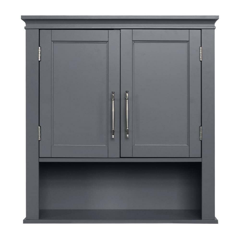 Wooden Wall Mount Bathroom Cabinet with 2 Doors - Medicine Storage Organizer for Bathroom Accessories | Perfect for Small Bathrooms, Vanities, and Modern Home Decor