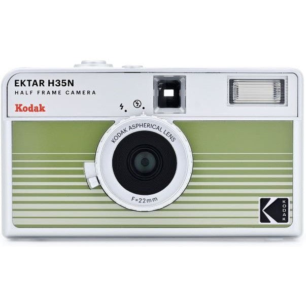 Kodak Ektar H35N Reusable Half Frame Film Camera - Striped Green | Vintage Style 35mm Film Photography | Perfect for Travel, Street Photography & Creative Projects