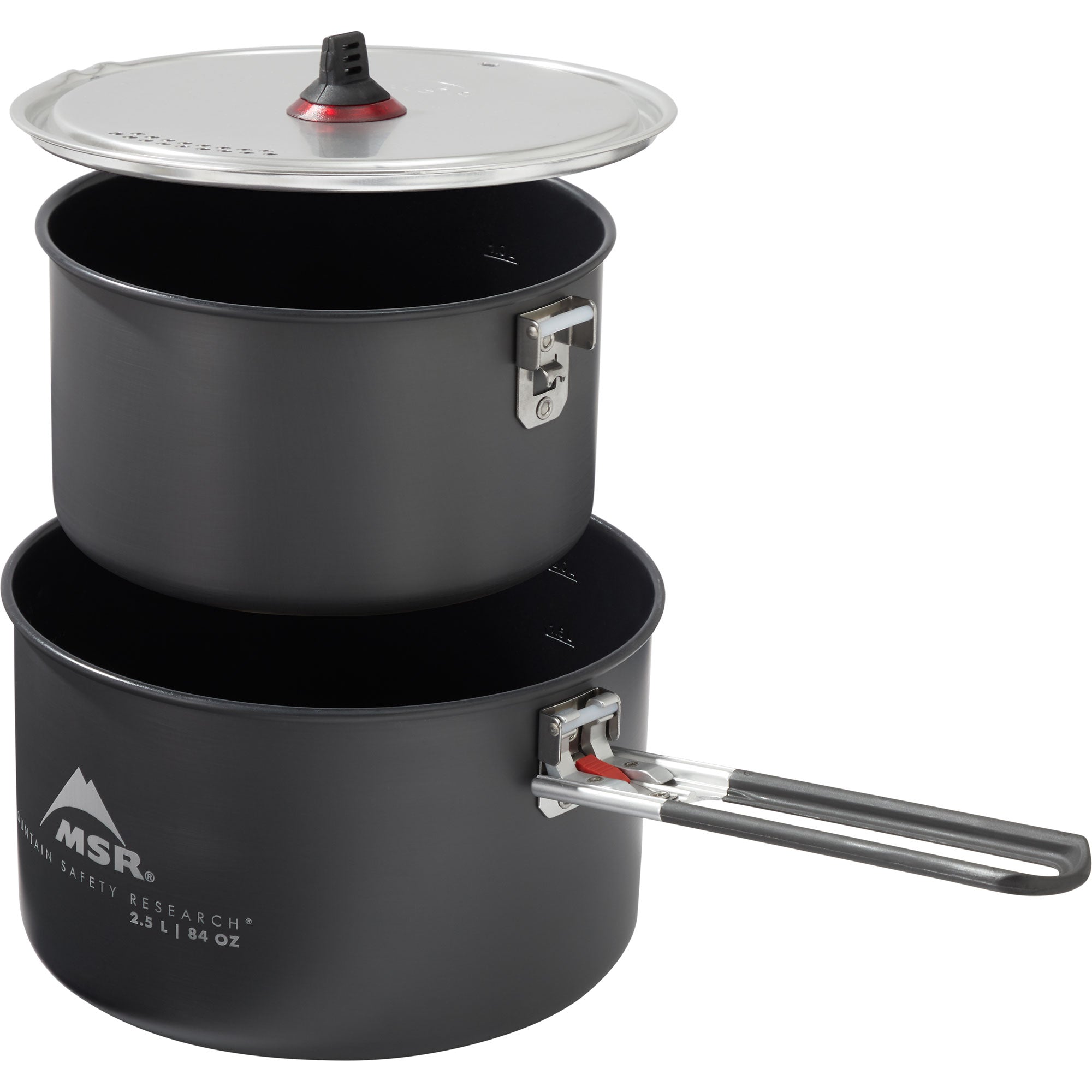 MSR Ceramic 2-Pot Camping Cookware Set - Lightweight Backpacking Pots for Outdoor Cooking, Hiking & Camping Trips | Durable Aluminum Construction with Non-Stick Coating