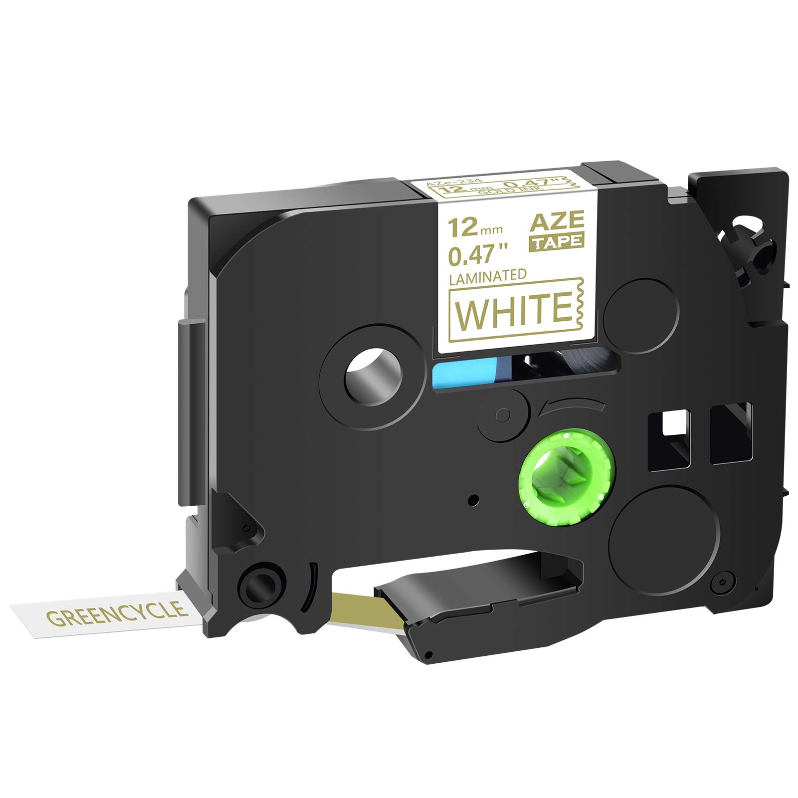 GREENCYCLE 40-Pack Brother TZe-234/TZ234 Label Tapes - 12mm (0.47 Inch) Gold on White Laminated AZE Tape for PTD210, D200, D400AD, D600, PT-H100, PTH110, PT1290, PT-1230PC, PTP700BT Label Makers | Office Organization & Home Labeling Supplies