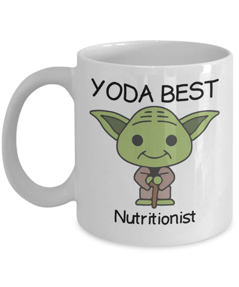 Yoda Best Nutritionist Coffee Mug - 11oz Funny Novelty Gift for Birthday, Anniversary, Valentine's Day & Christmas - Perfect for Coffee Lovers & Star Wars Fans - Great for Office Use, Home Decor & Gift Giving
