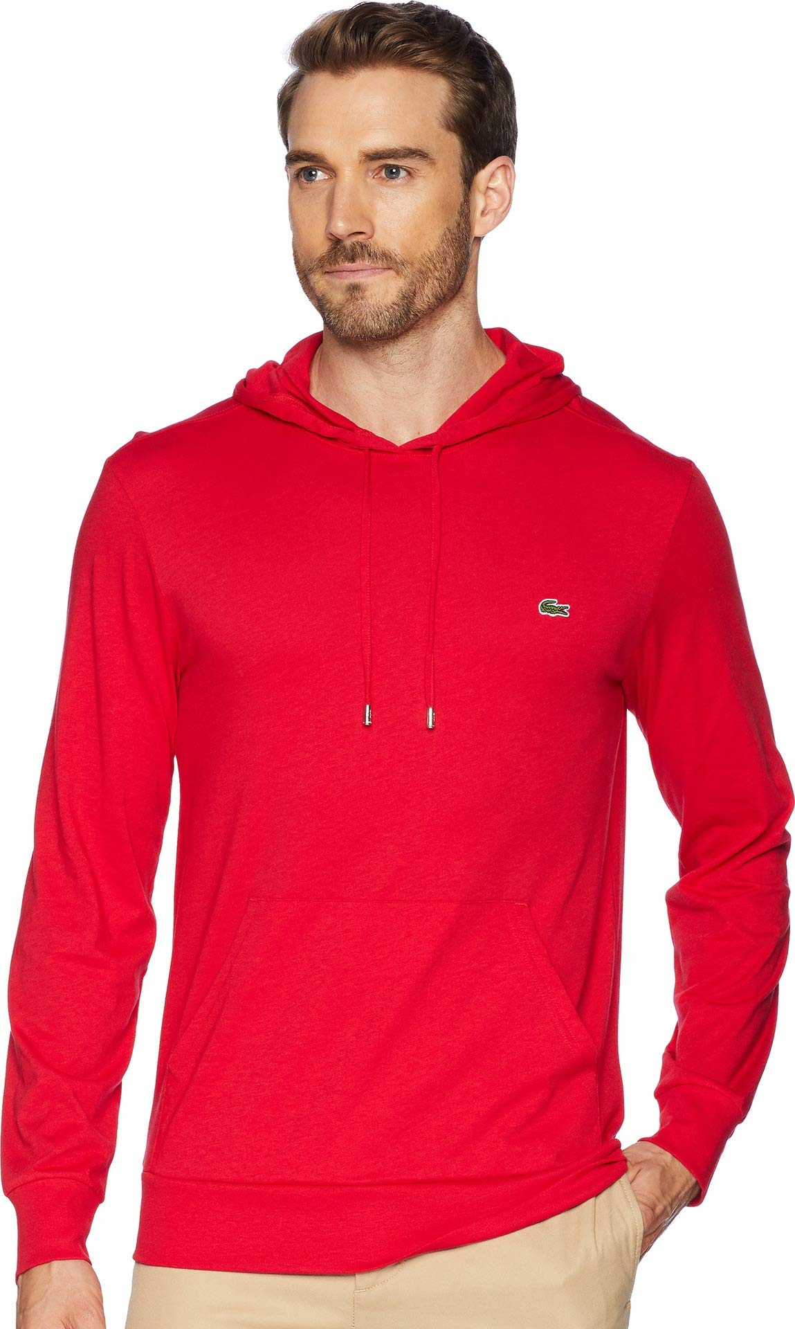 Lacoste Men's Long Sleeve Cotton Hooded T-Shirt Hoodie | Casual Pullover Sweatshirt for Everyday Wear, Gym & Outdoor Activities