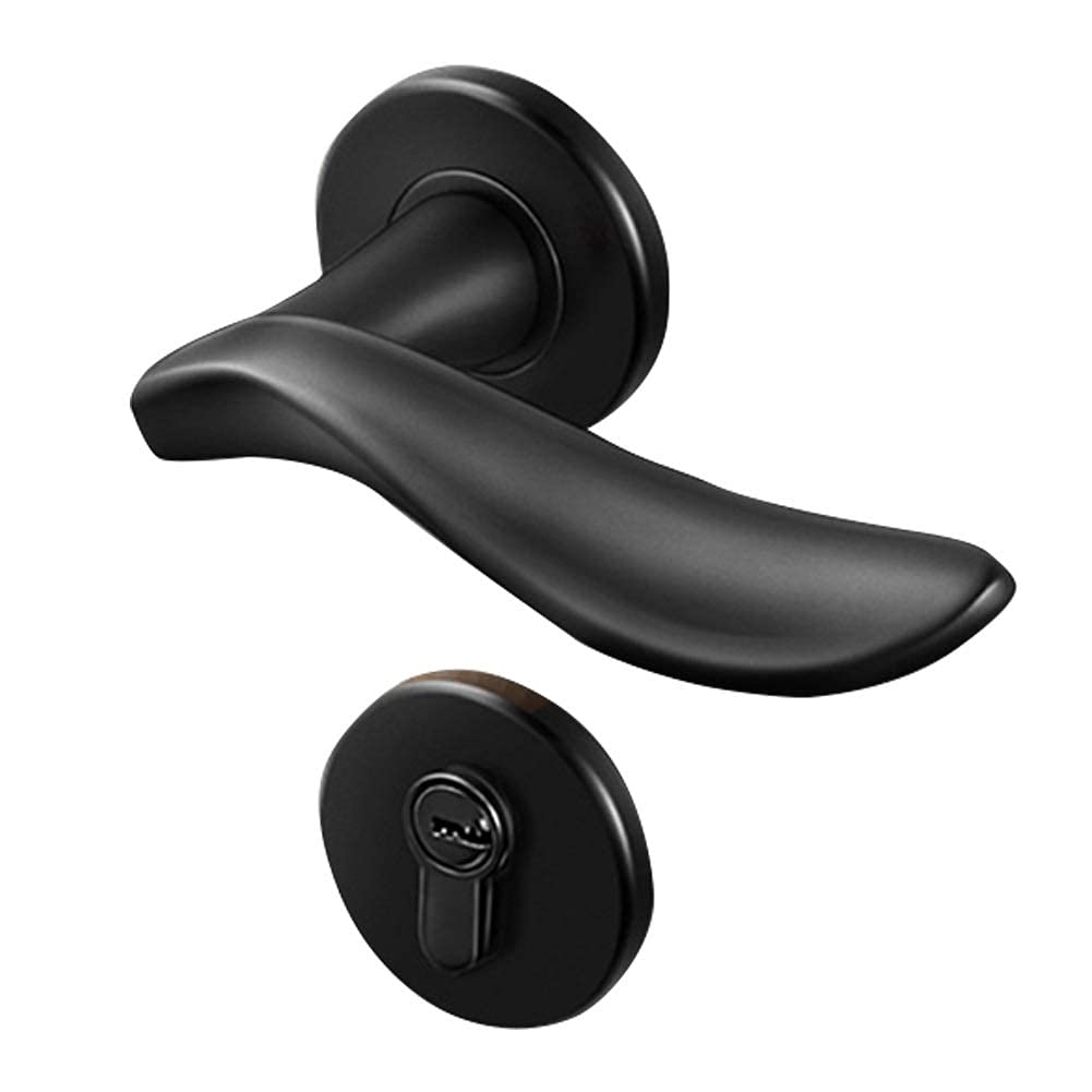 FMOGE Silent Bedroom Door Lock - Black Indoor Handle for Home, Bathroom & Toilet - Quick Open & Safety Security - Perfect for Privacy in Bedrooms, Bathrooms & Private Spaces