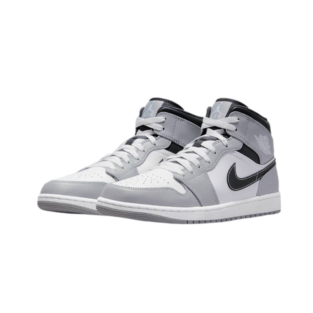 Air Jordan 1 Mid Sneakers - Light Smoke Grey/Anthracite/Black/White Colorway - Men's Basketball Shoes for Casual Wear & Street Style