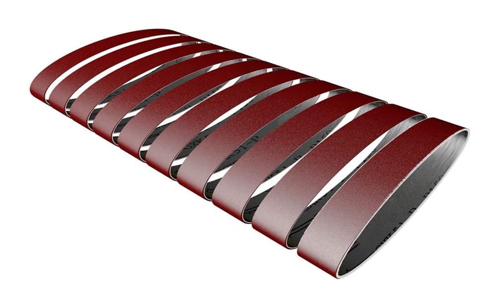 10-Pack 25x330mm/15x330mm Abrasive Sanding Belts for Angle Grinder - 60 to 1000 Grit Grinding & Polishing Replacement Belts - Ideal for Metal, Wood & DIY Projects (25x330mm, 60 Grit)