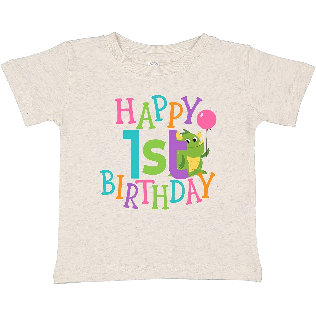 Inktastic Happy 1st Birthday Monster Baby T-Shirt - Cute First Birthday Outfit for Boys & Girls - Perfect for Birthday Parties, Photo Shoots & Celebrations