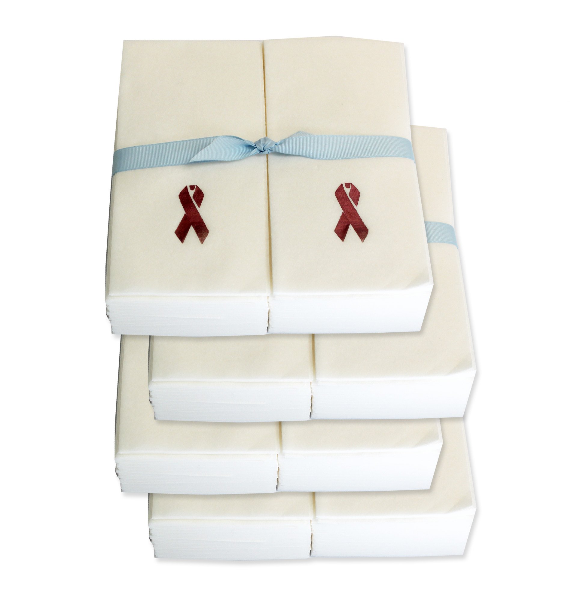 Premium Disposable Guest Hand Towels with Elegant Pink Ribbon Embossing - 200 Count Bulk Pack - Perfect for Weddings, Baby Showers & Luxury Restrooms