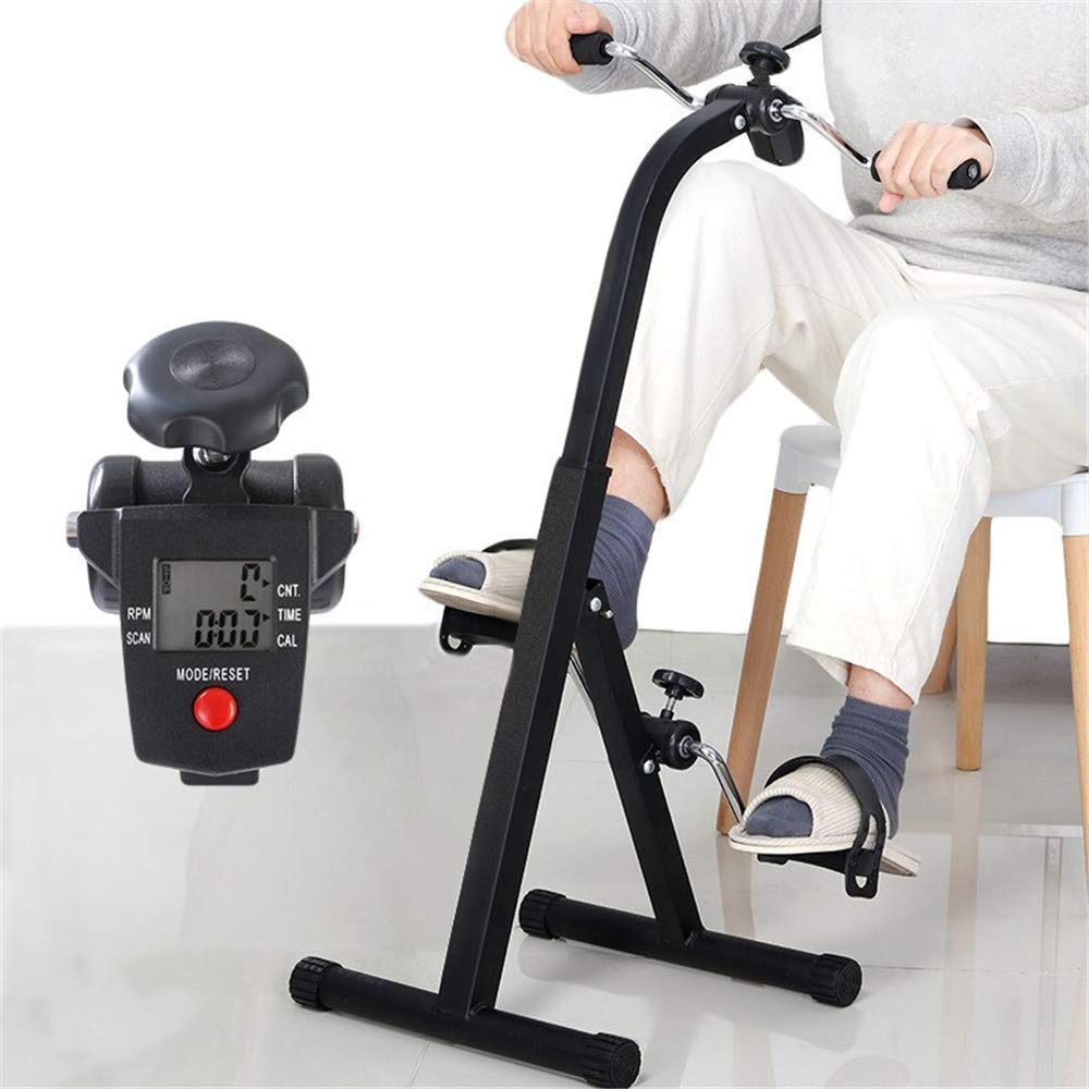 Portable Folding Pedal Exerciser with LCD Display - Mini Arm & Leg Exercise Bike for Home & Office - Hand & Foot Cycle Machine for Seniors, Adults, Men & Women - Perfect for Physical Therapy, Fitness & Rehabilitation