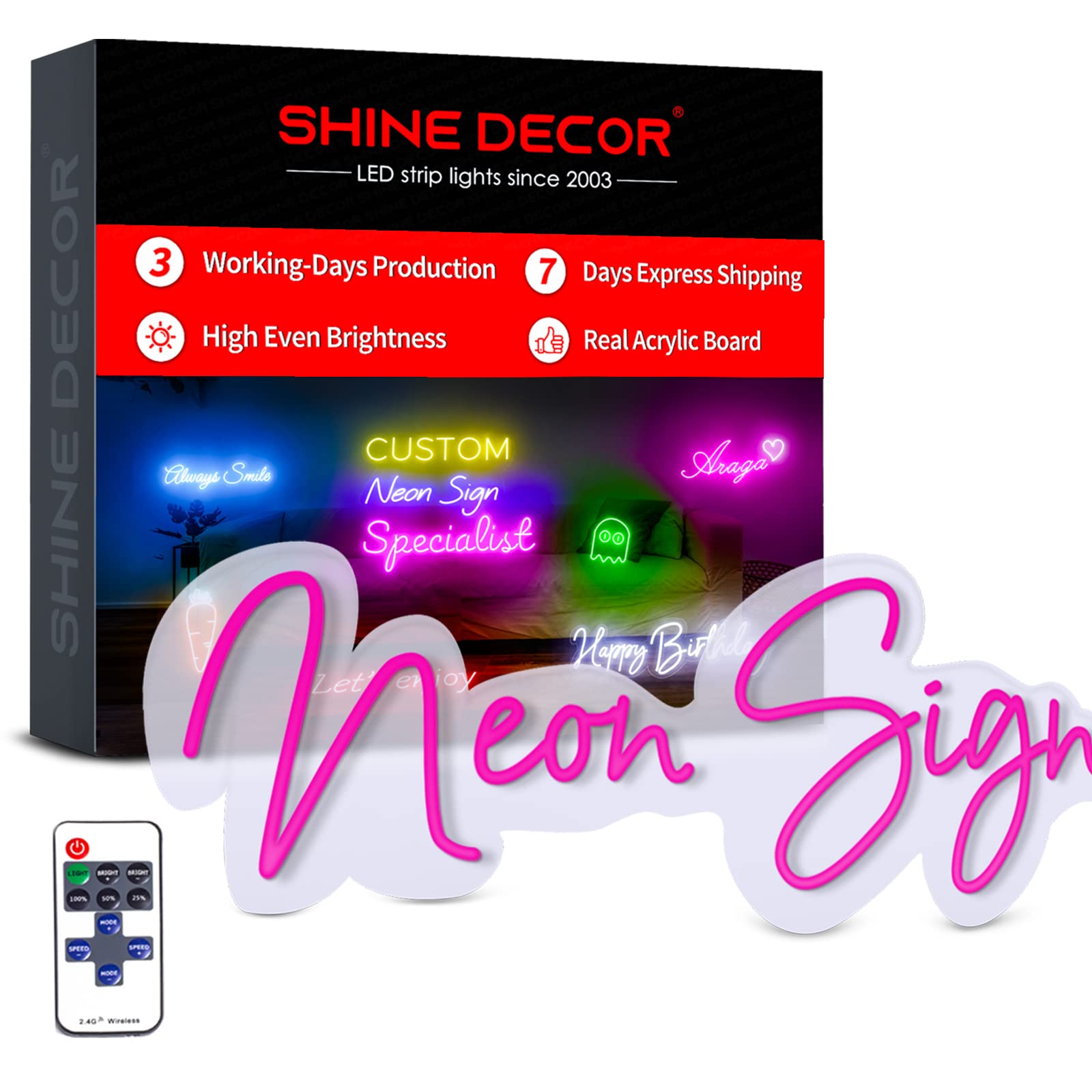 Custom Neon Signs - Personalized LED Wall Decor for Weddings, Birthdays & Parties