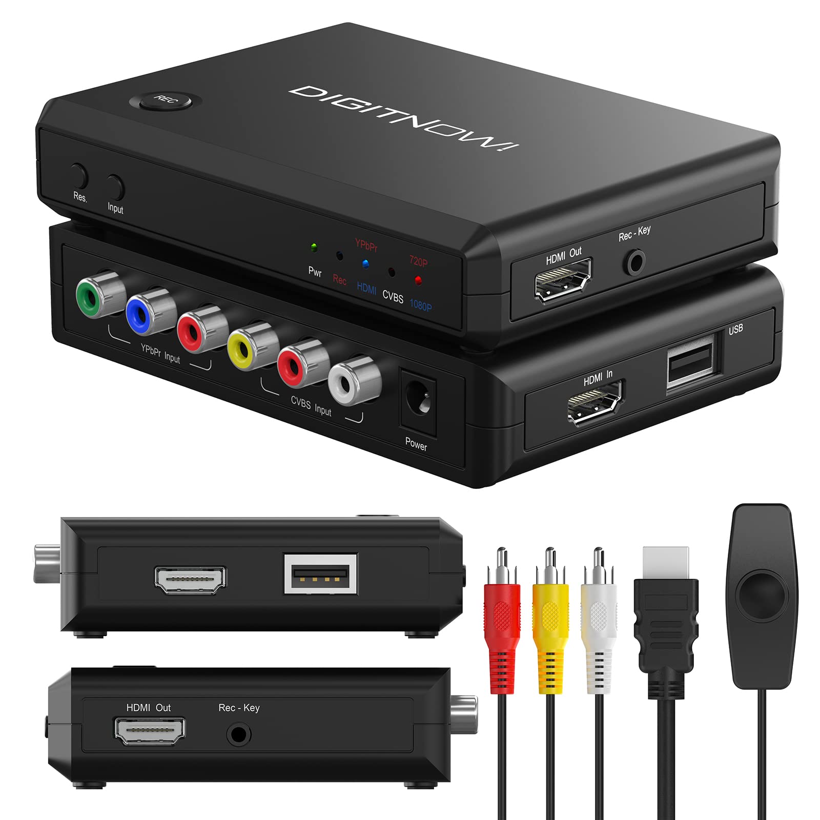 DIGITNOW HDMI Video Capture Card - 1080P USB Video & Audio Converter for PS4, Xbox One, Xbox 360, Live TV, PVR DVR - Perfect for Game Streaming, Video Recording & VHS Digitization