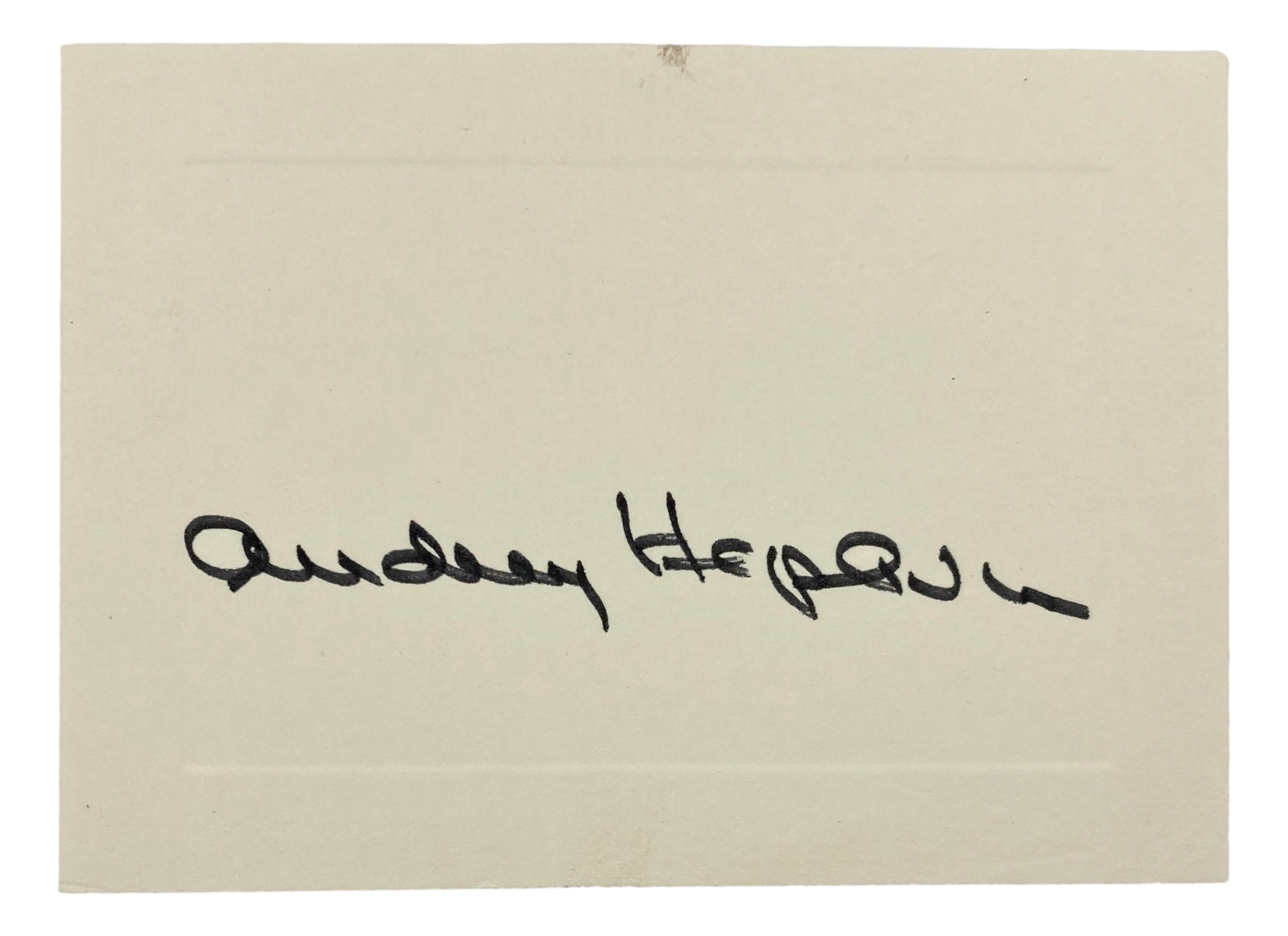 Authentic Audrey Hepburn Signed 3x5 Index Card BAS A55986 - Rare Collectible for Movie Memorabilia & Vintage Hollywood Fans