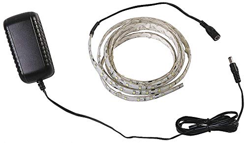 Lumapro 6Ft Red LED Strip Lights with Power Cord & 2.5A Adapter - 120V Flexible RGB Tape Lighting for Home Decor, Bedroom, Kitchen, Party & DIY Projects