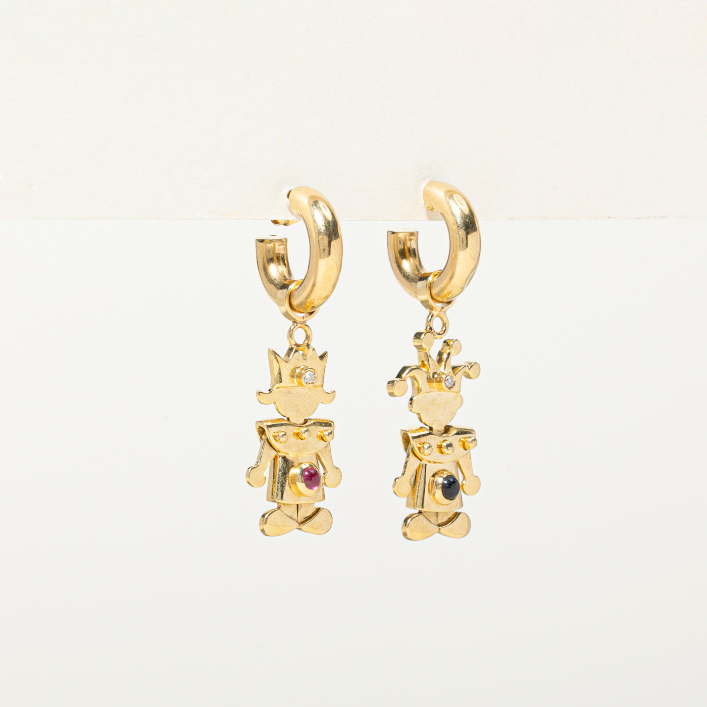 Multi Gemstone Clown Earrings | 0.40ctw Colorful Handmade Jewelry for Women | Perfect for Parties, Costumes & Unique Fashion Statements