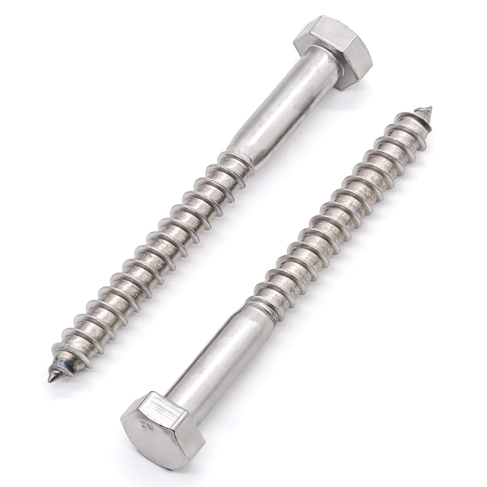 304 Stainless Steel Hex Lag Bolts (8pcs) - Wood Fastening Solution