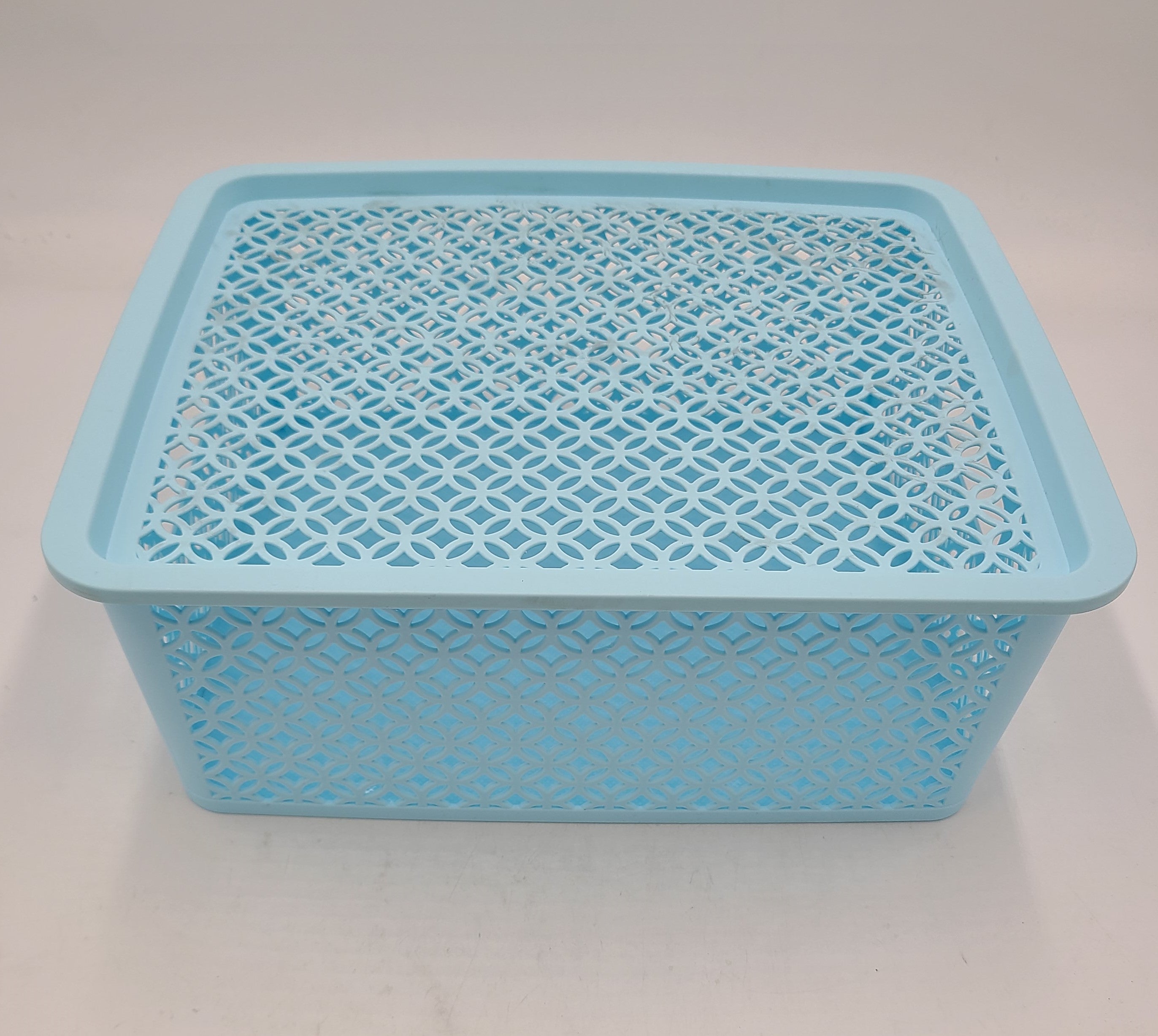 14x11.5x5.25 Inch Large Plastic Storage Basket with Handles - Organize Toys, Clothes & Home Essentials - Perfect for Closet, Bathroom & Kids Room Organization