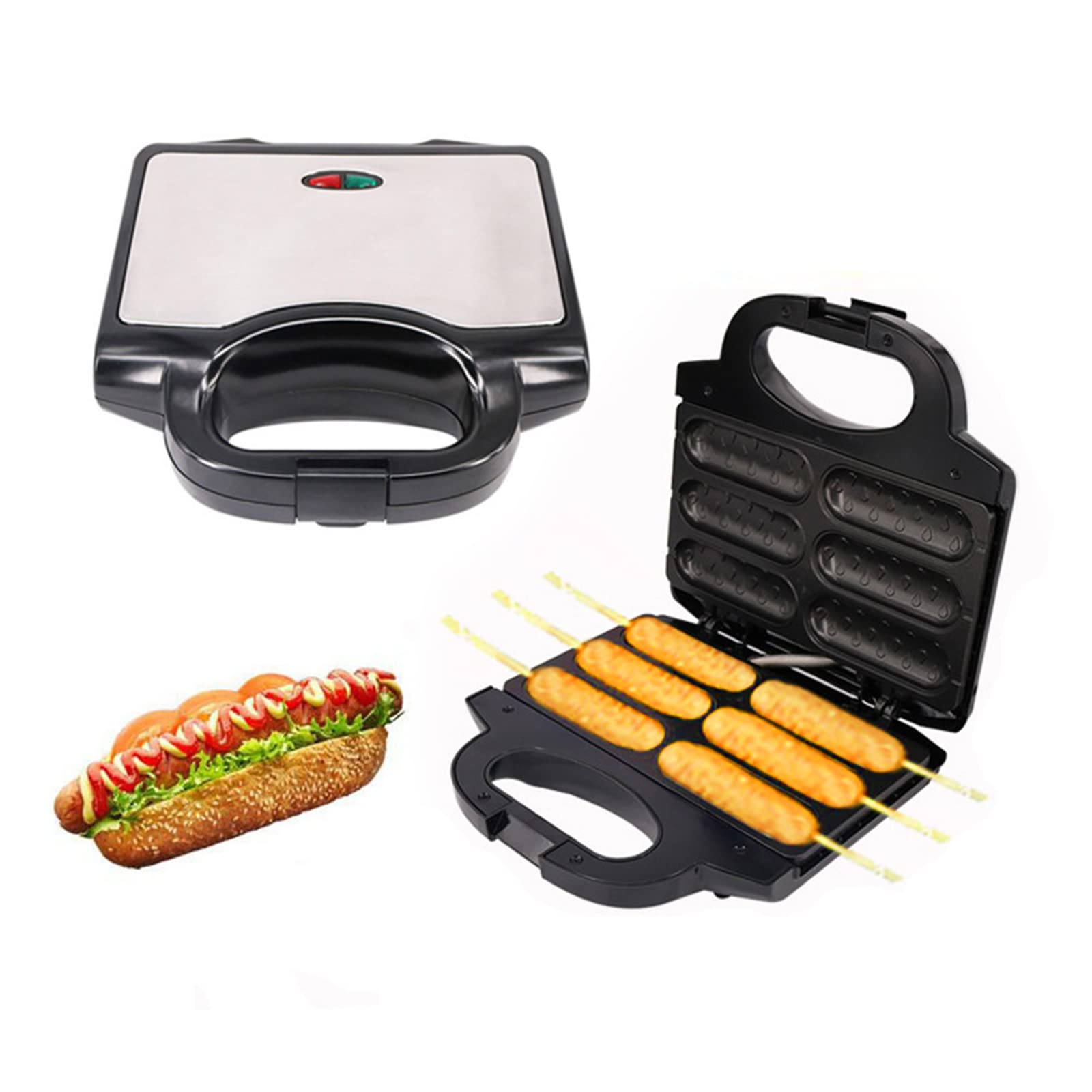 VGAGV Non-Stick Waffle Corn Dog Maker & Hot Dog Presser - Quick & Easy Snack Maker for Perfect Corn Dogs & Cheese Sticks - Ideal for Parties, Game Nights & Family Snacks