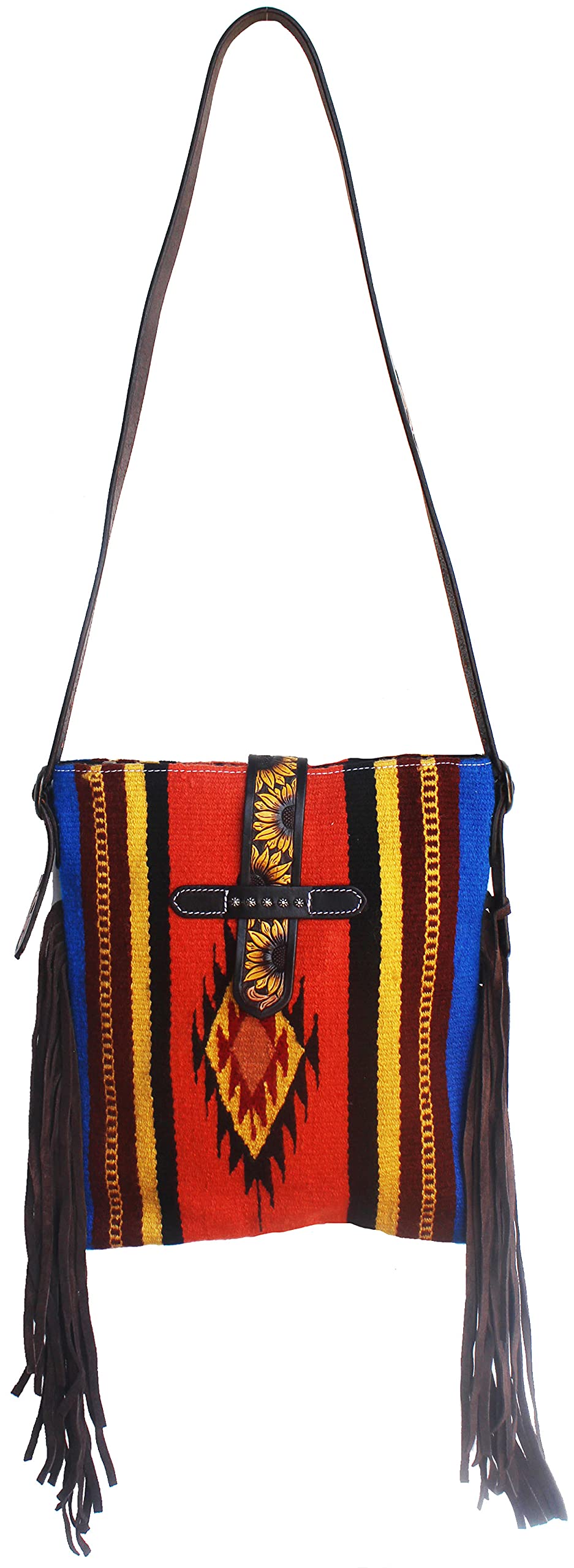 Challenger Women's Western Handwoven Wool Rodeo Cowgirl Purse - Vintage Shoulder Handbag for Country Music Festivals & Rodeo Events (Style 27FK60)