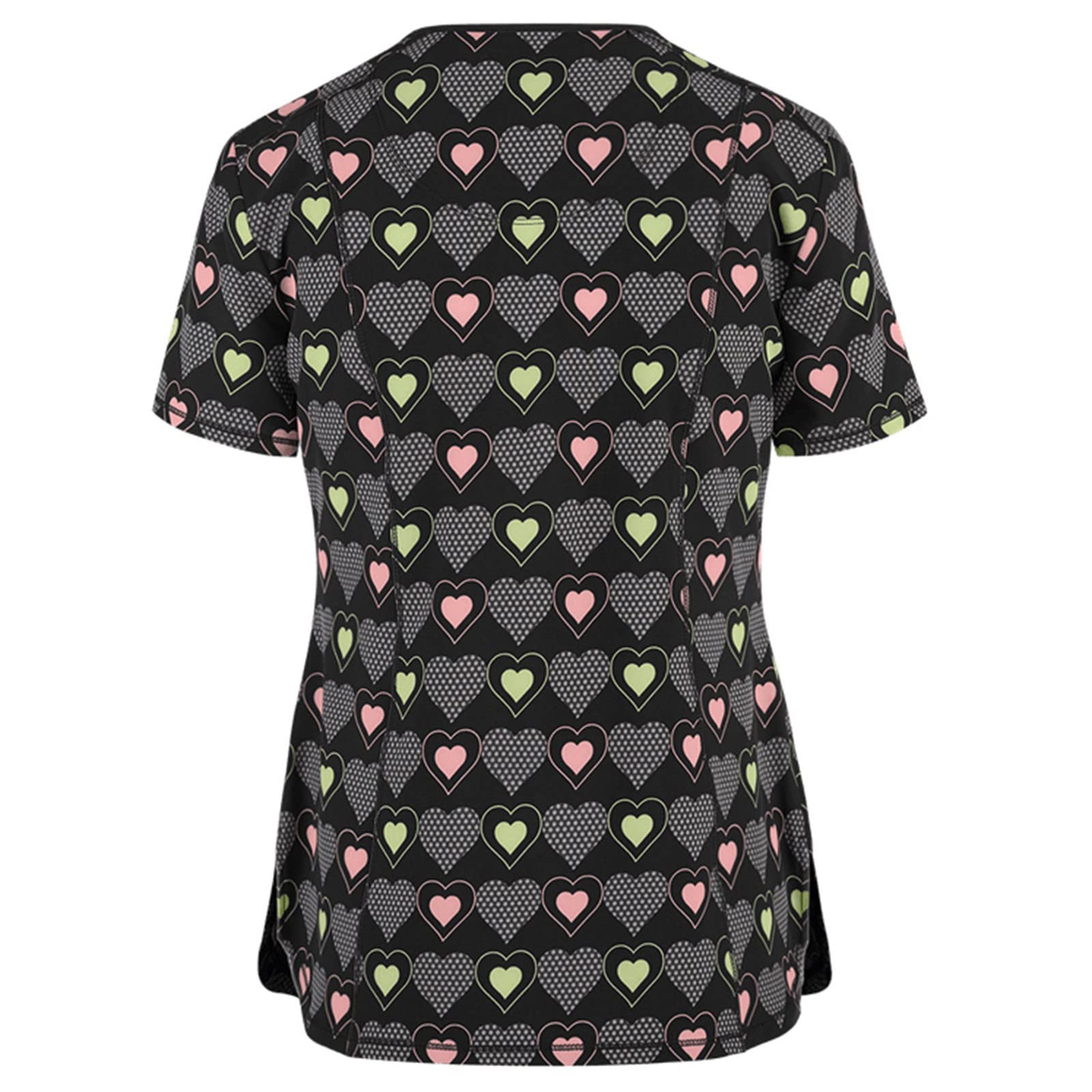 HUANKD Women's Scrubs Set - Short Sleeve V-Neck Cartoon Print Nursing Uniform (Sizes S-5XL) | Comfortable Medical Workwear for Nurses, Doctors & Healthcare Professionals