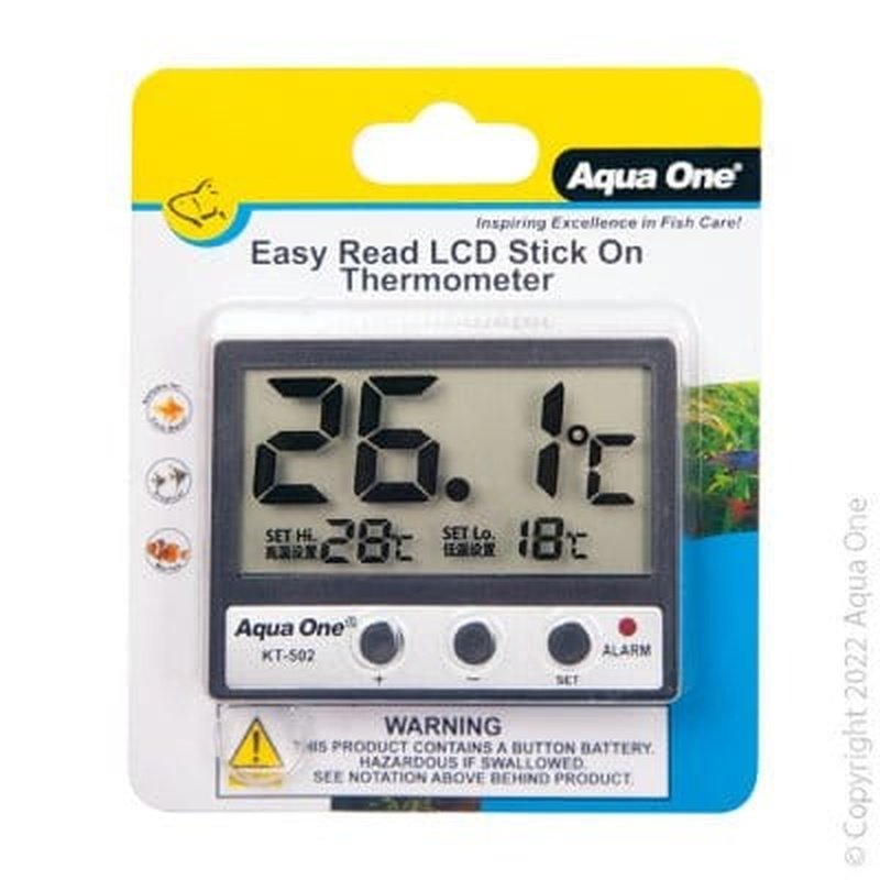 Aqua One Easy Read LCD Thermometer - Digital Water Temperature Gauge for Aquariums, Fish Tanks & Pools | Accurate Temperature Monitoring for Home & Commercial Use