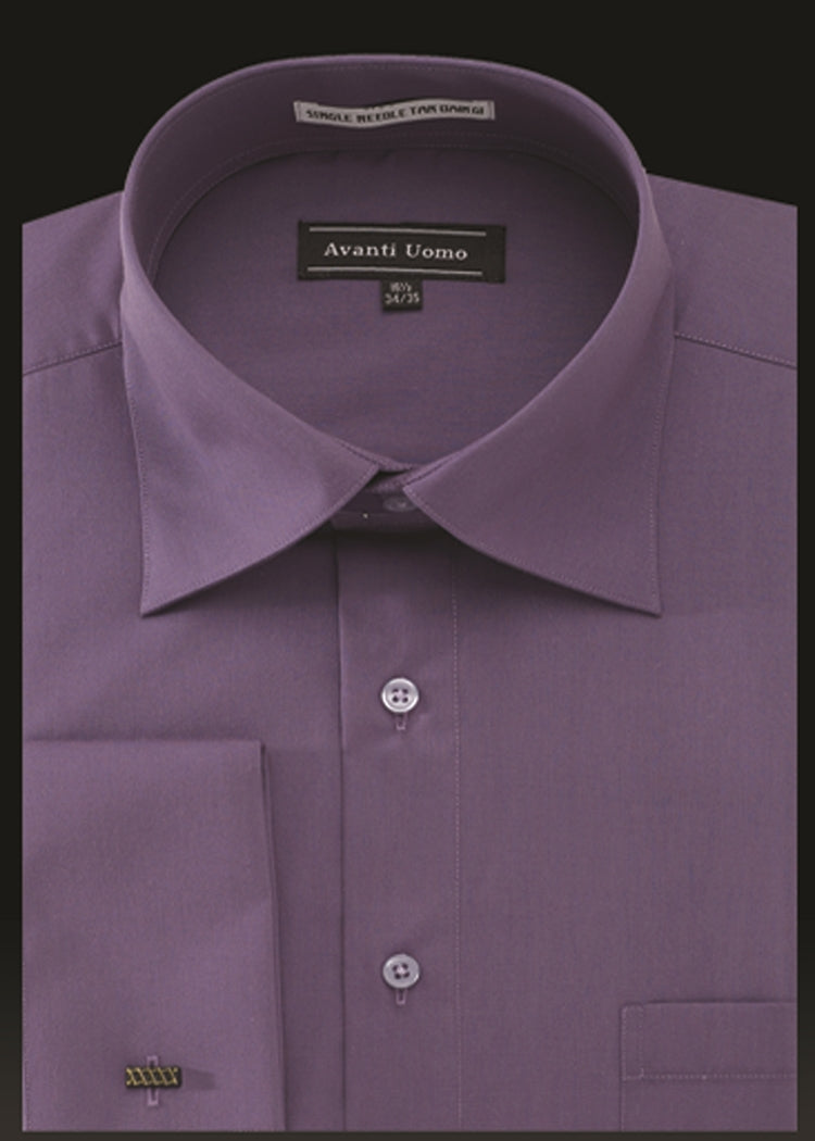 Avanti Uomo DN32M French Cuff Dress Shirt for Men - Premium Violet Formal Shirt for Business, Weddings & Special Occasions