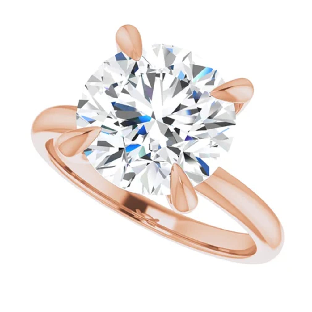 10K Solid Rose Gold Handmade Engagement Ring - 2 CT Round Cut Moissanite Diamond Solitaire Wedding Ring for Women - Perfect for Proposals, Anniversaries & Bridal Jewelry Gifts