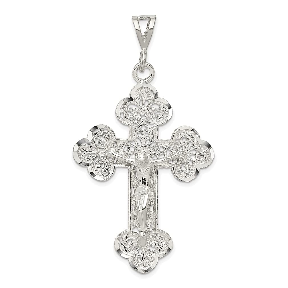 925 Sterling Silver Jesus Christ Crucifix Pendant Necklace for Women - Religious Cross Charm Jewelry Gift for Her - Perfect for Church, Baptism, Confirmation & Daily Wear