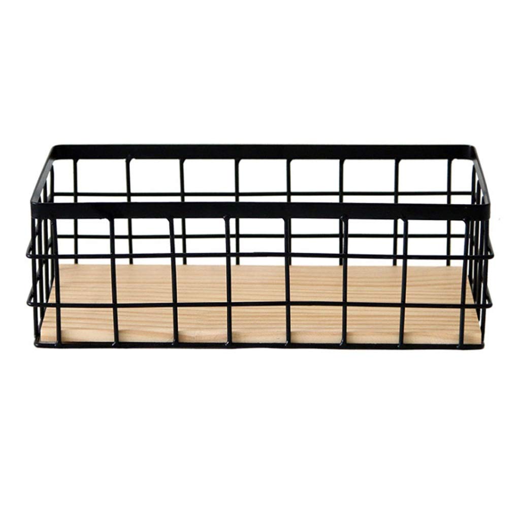 Iron Wall Shelf with Wooden Board - Rustic Hanging Storage Rack for Home Organization | Perfect for Bathroom, Kitchen, Bedroom & Living Room Decor