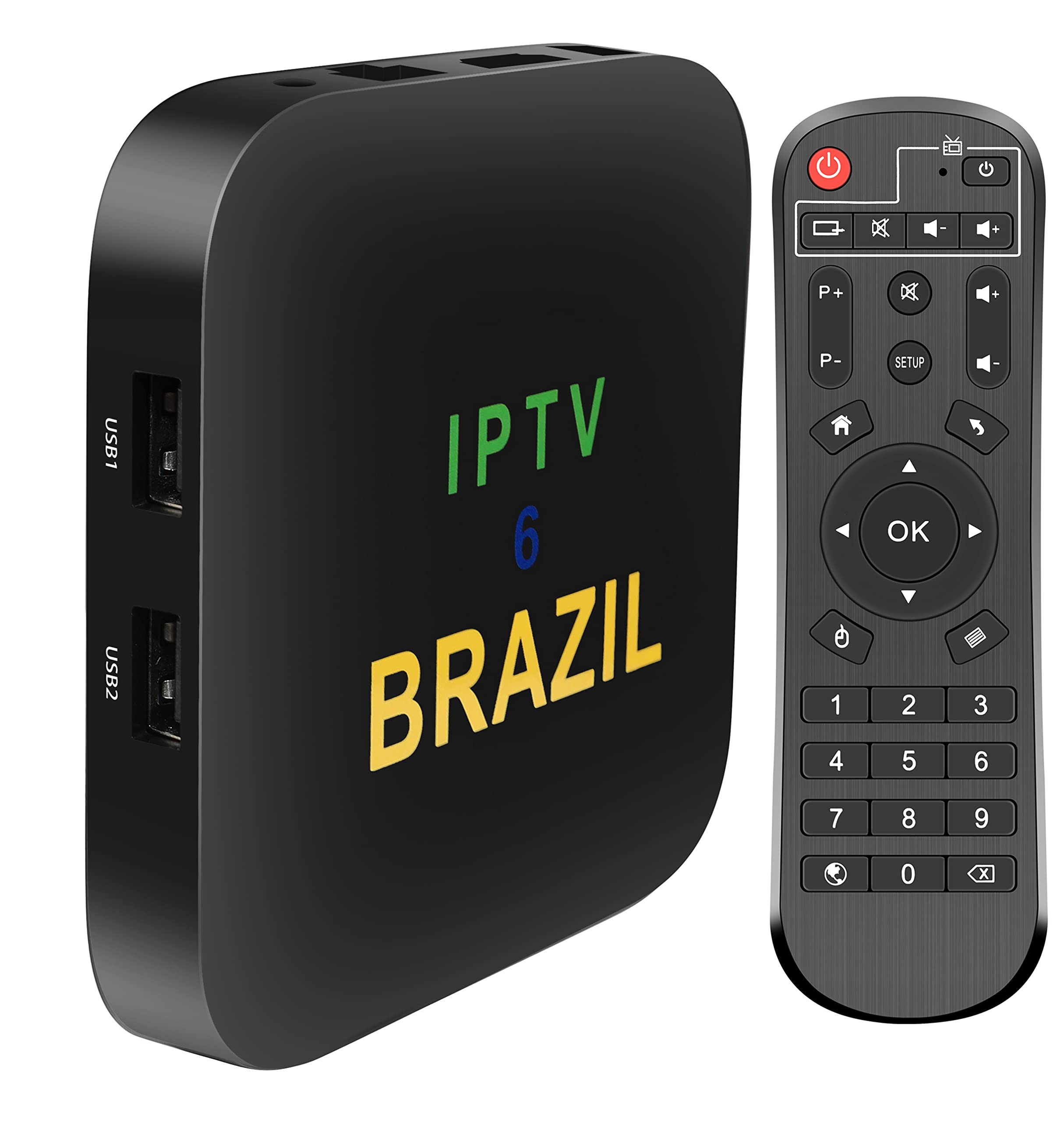 2024 Brazilian IPTV Box - Mini Size with Remote Control, ARM Cortex A53 CPU & Mali-450 GPU - Stream Live TV, Sports & Movies in HD for Home Entertainment