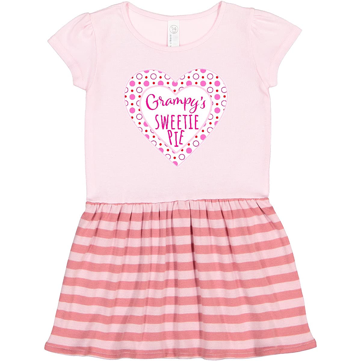 Inktastic Grampy's Sweetie Pie Pink Hearts Toddler Dress - Cute Baby Girl Outfit for Birthday, Family Photos & Special Occasions
