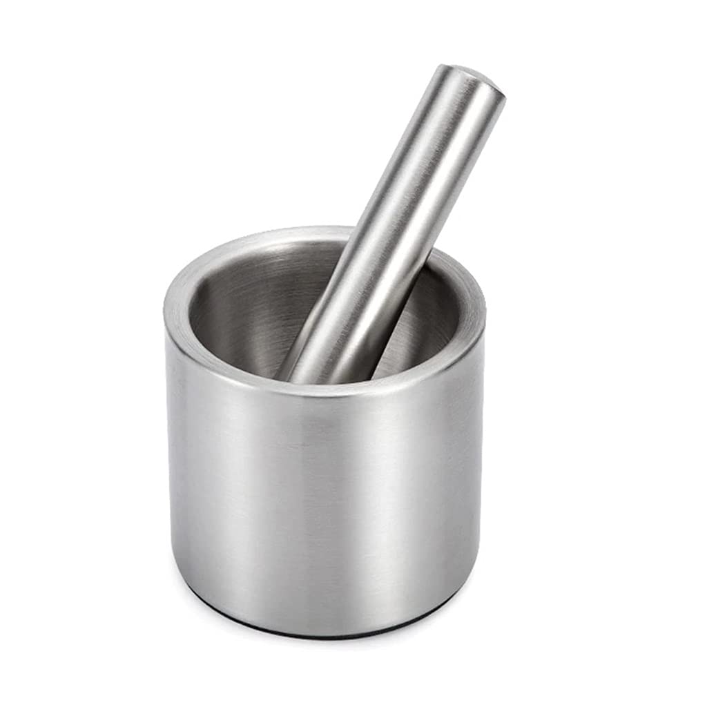 Premium Stainless Steel Mortar and Pestle Set - Heavy Duty Spice Grinder for Garlic, Herbs & Seasonings - Perfect for Kitchen, Cooking & Crushing Nuts/Seeds (8 Inch)