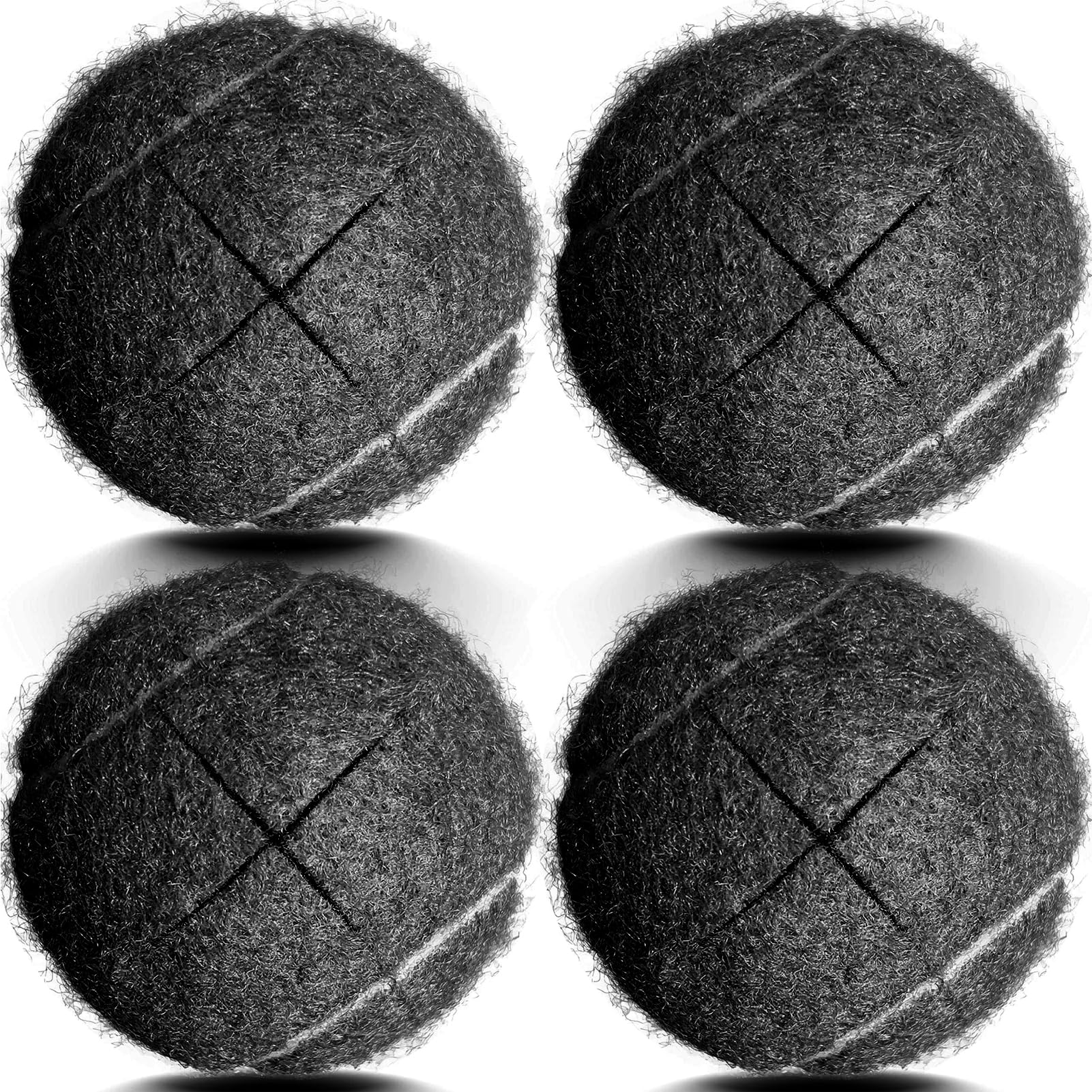 **Precut Walker Tennis Balls - 4PCS Black, Universal Non-Slip Glide Balls for Chairs, Desks & Furniture Legs - Floor Protection & Noise Reduction for Seniors & Mobility Aids**    *(Ideal for Elderly Walkers, Wheelchairs, Hardwood Floors & Home Office Setups)*