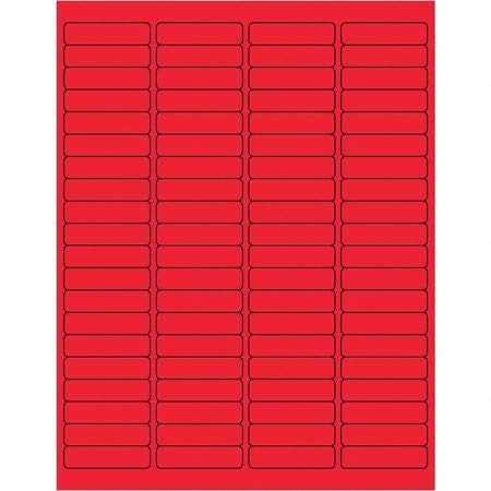 1 15/16 x 1/2 Inch Fluorescent Red Rectangle Laser Labels - Perfect for Office Organization, Mailing, and File Identification