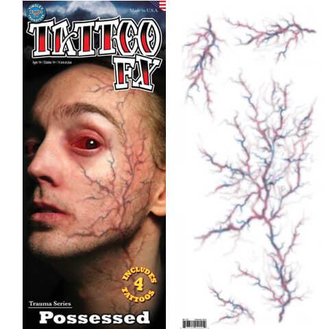 Tinsley Transfers Possessed Veins Trauma FX Special Effects Makeup - Perfect for Halloween, Horror Cosplay & Theatrical Productions