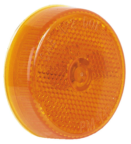 PM M143A Amber 2 1 2 Clearance Side Marker Light with Reflex - Heavy Duty Truck Trailer Safety Lighting for Night Visibility