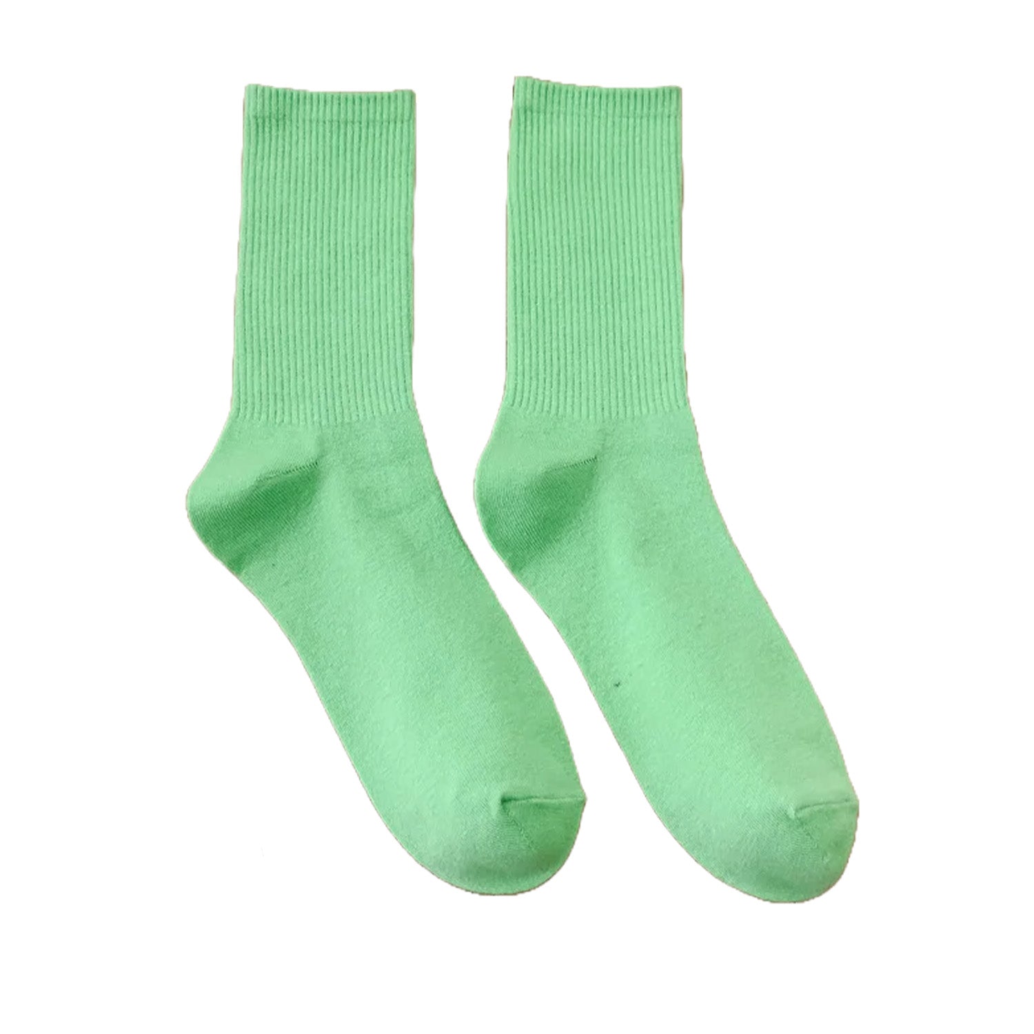 FLOOF Women's Light Green Basic Crew Socks - Soft Comfortable Everyday Casual Socks for Work, Gym & Home Wear