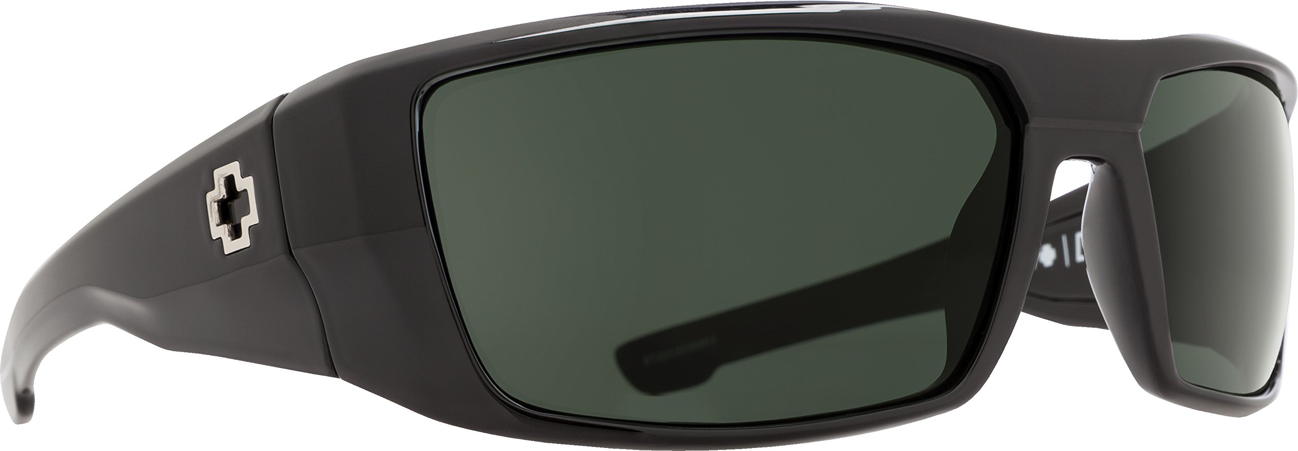 Spy Optic Dirk Wrap Sunglasses - Black, Happy Gray & Green Polarized Lenses - One Size - Perfect for Outdoor Sports & Driving