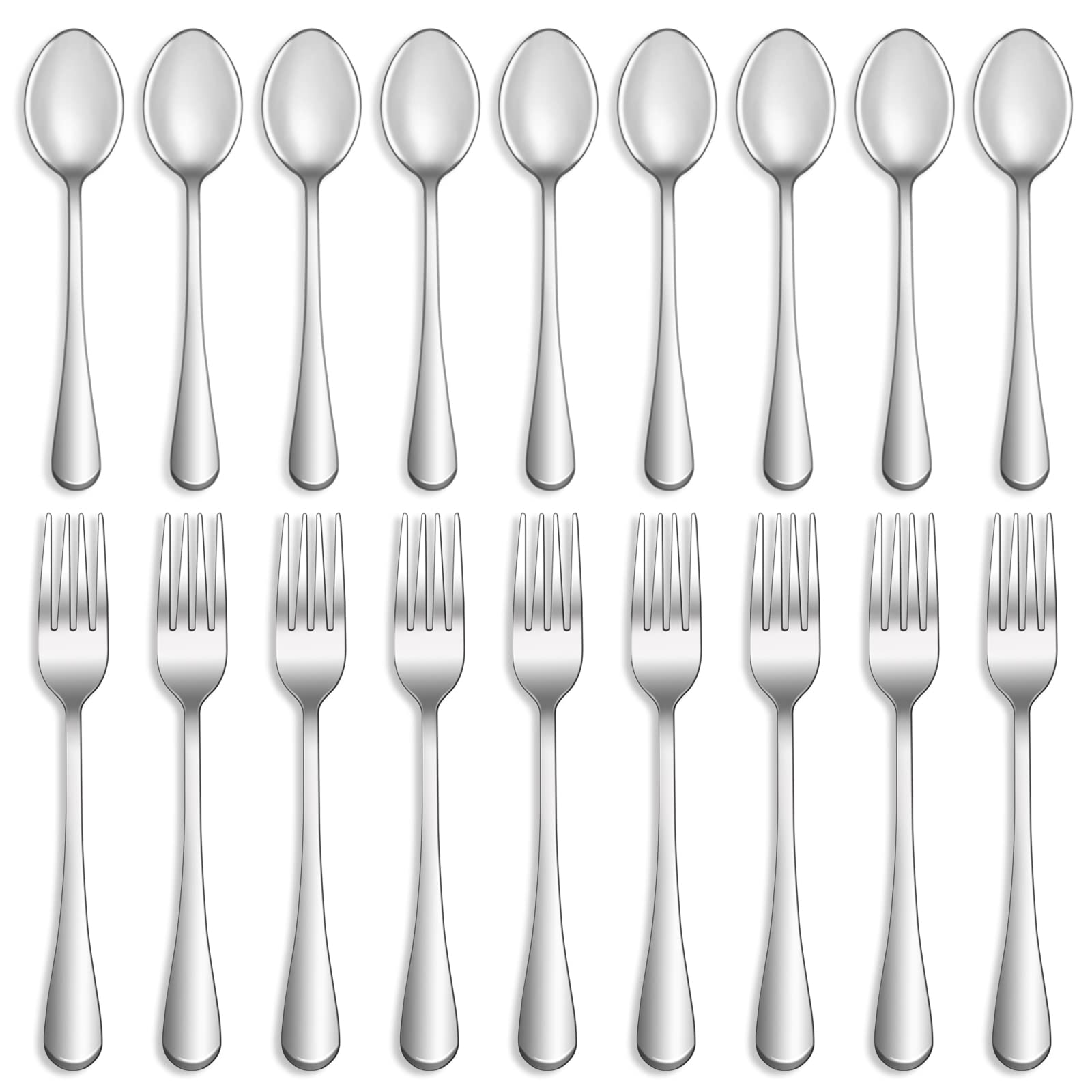 8-Piece Stainless Steel Flatware Set - 4 Dinner Forks (8 inch) & 4 Teaspoons (6.5 inch) - Mirror Polished, Dishwasher Safe, Food Grade Cutlery for Home, Kitchen & Restaurant Use - Perfect for Dining, Entertaining & Everyday Meals