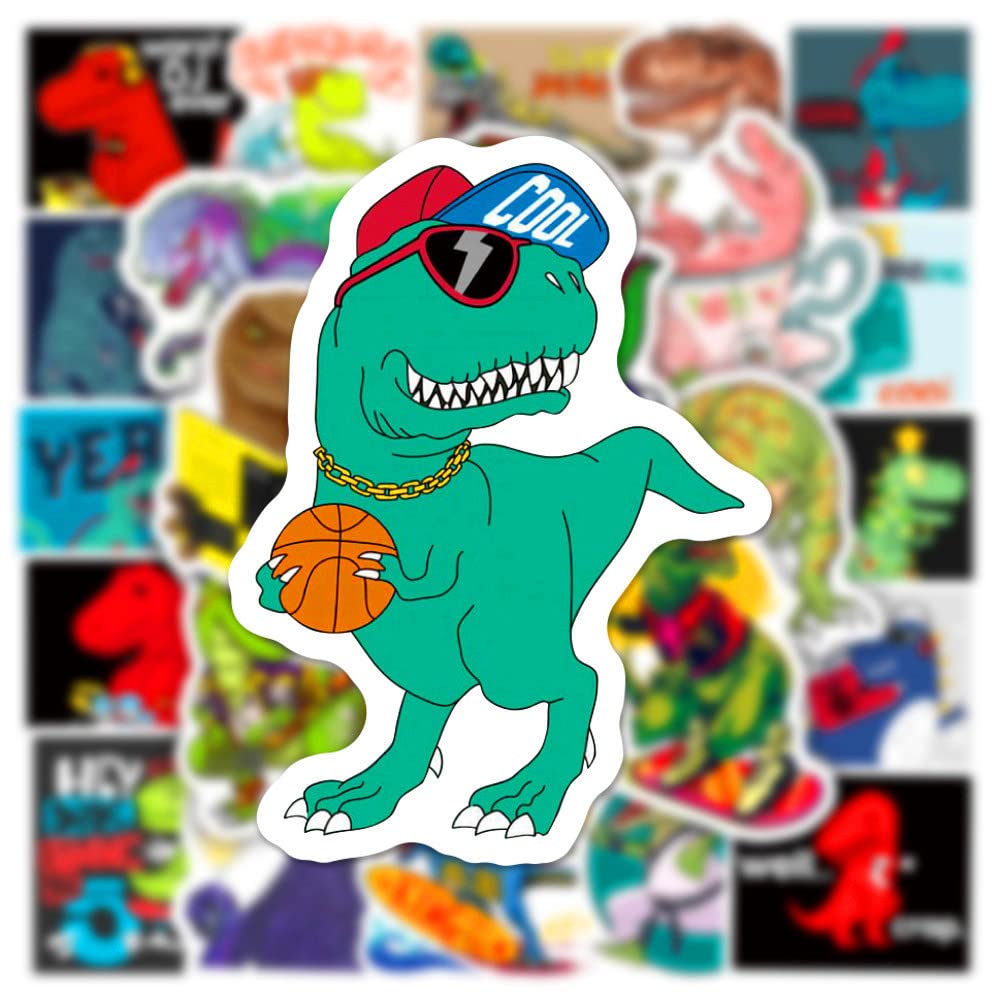 100 Pcs Waterproof Dinosaur Vinyl Stickers - Decals for Water Bottles, Laptops, Skateboards, Hydro Flasks, Phones & Bikes - Fun Kids & Boys Stickers for School, Travel & Outdoor Adventures