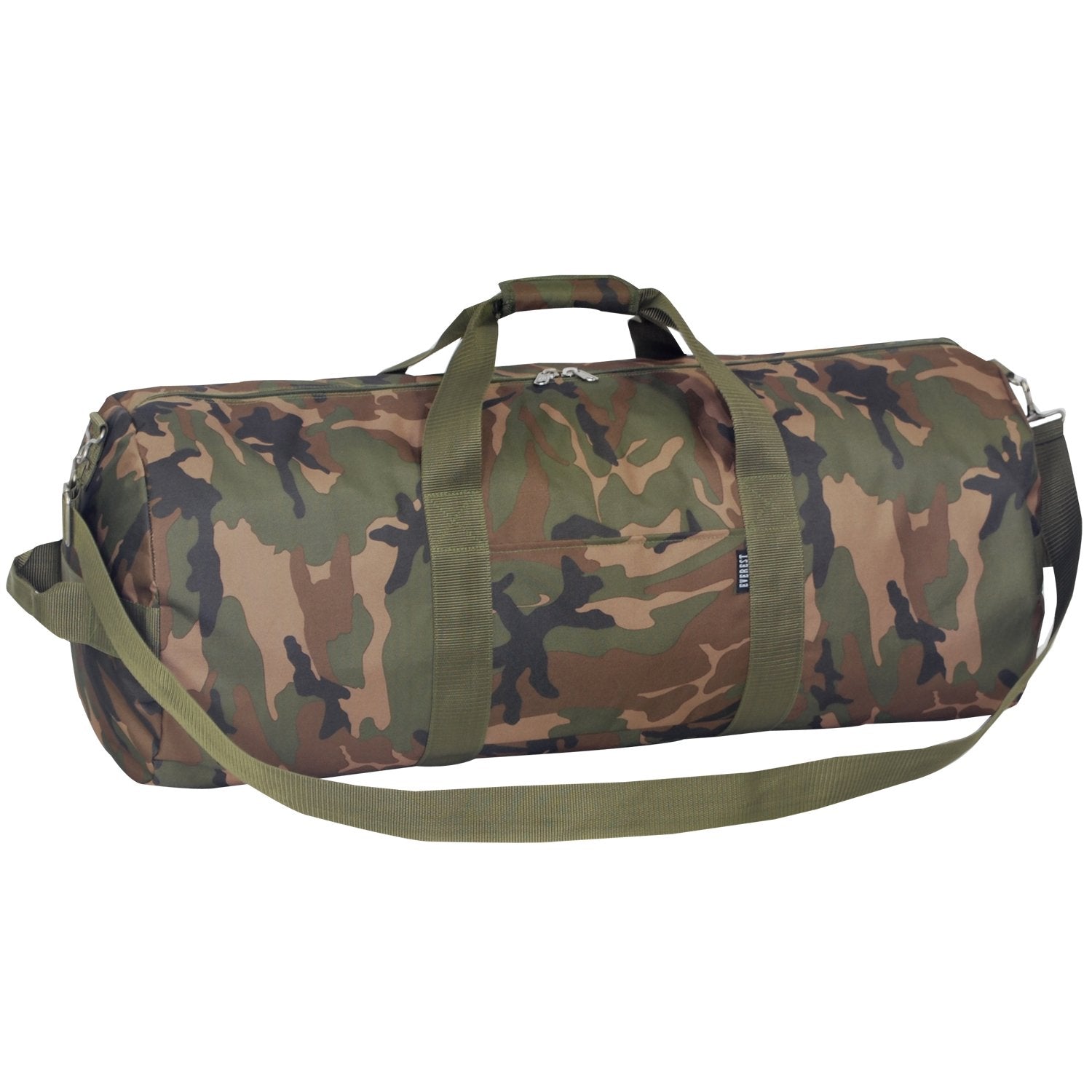 Everest 30 Inch Woodland Camo Duffel Bag - Military Style Large Travel Duffle for Camping, Hunting & Outdoor Adventures