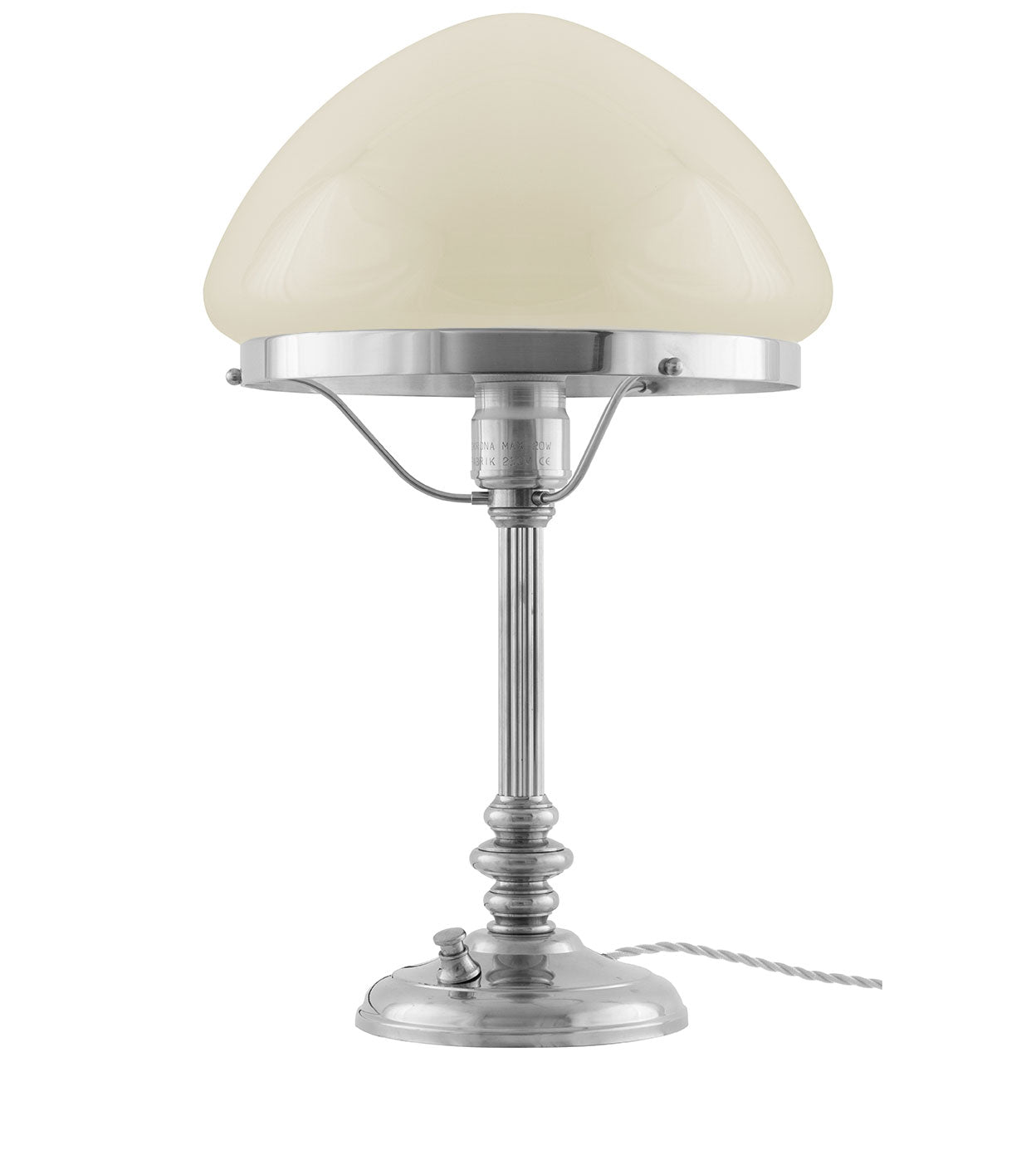 Karlfeldt Nickel-Plated Table Lamp with Pointed Bone White Base - Perfect for Living Room, Bedroom, or Office Decor