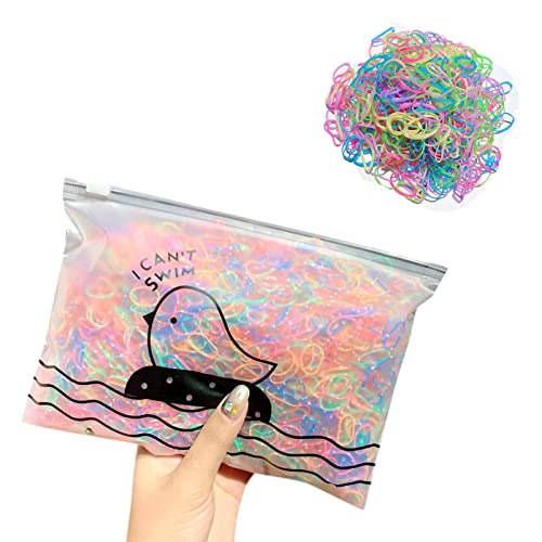 1000 Mini Soft Elastic Rubber Bands for Kids Hair Braiding - Colorful Disposable Hair Ties & Scrunchies - Perfect for DIY Hairstyles, Braids, Ponytails & School Hair Accessories